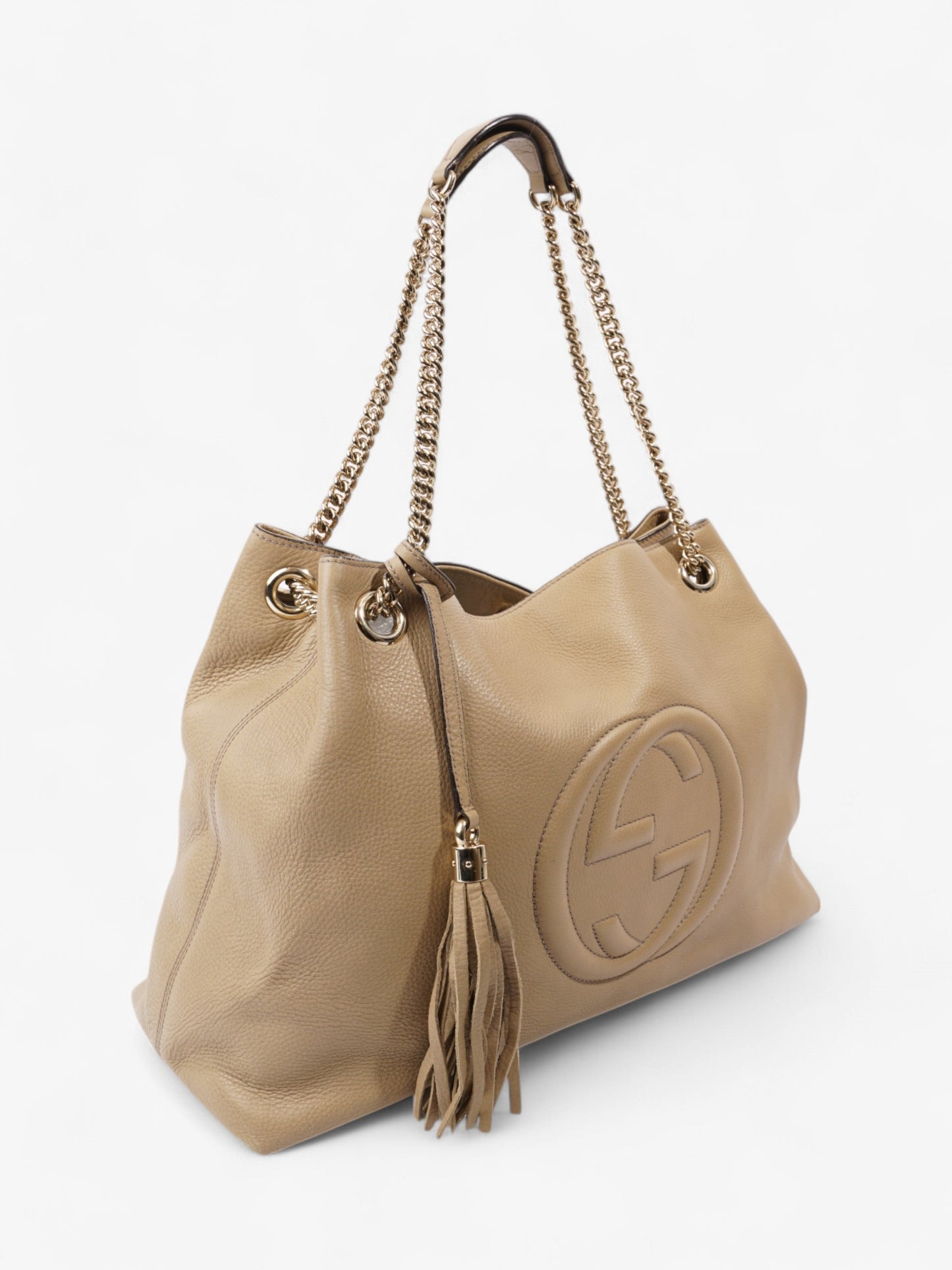 Gucci Soho Chain Tote Light Beige Calfskin Leather Large
