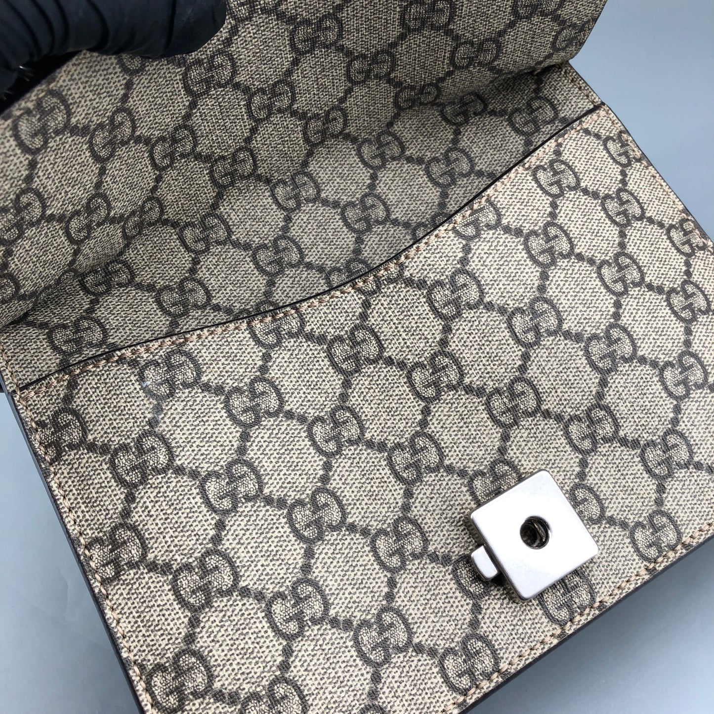 Gucci Dionysus GG Supreme Canvas Small Shoulder Bag Beige