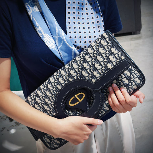 Christian Dior Oblique Fold Over Clutch TWS