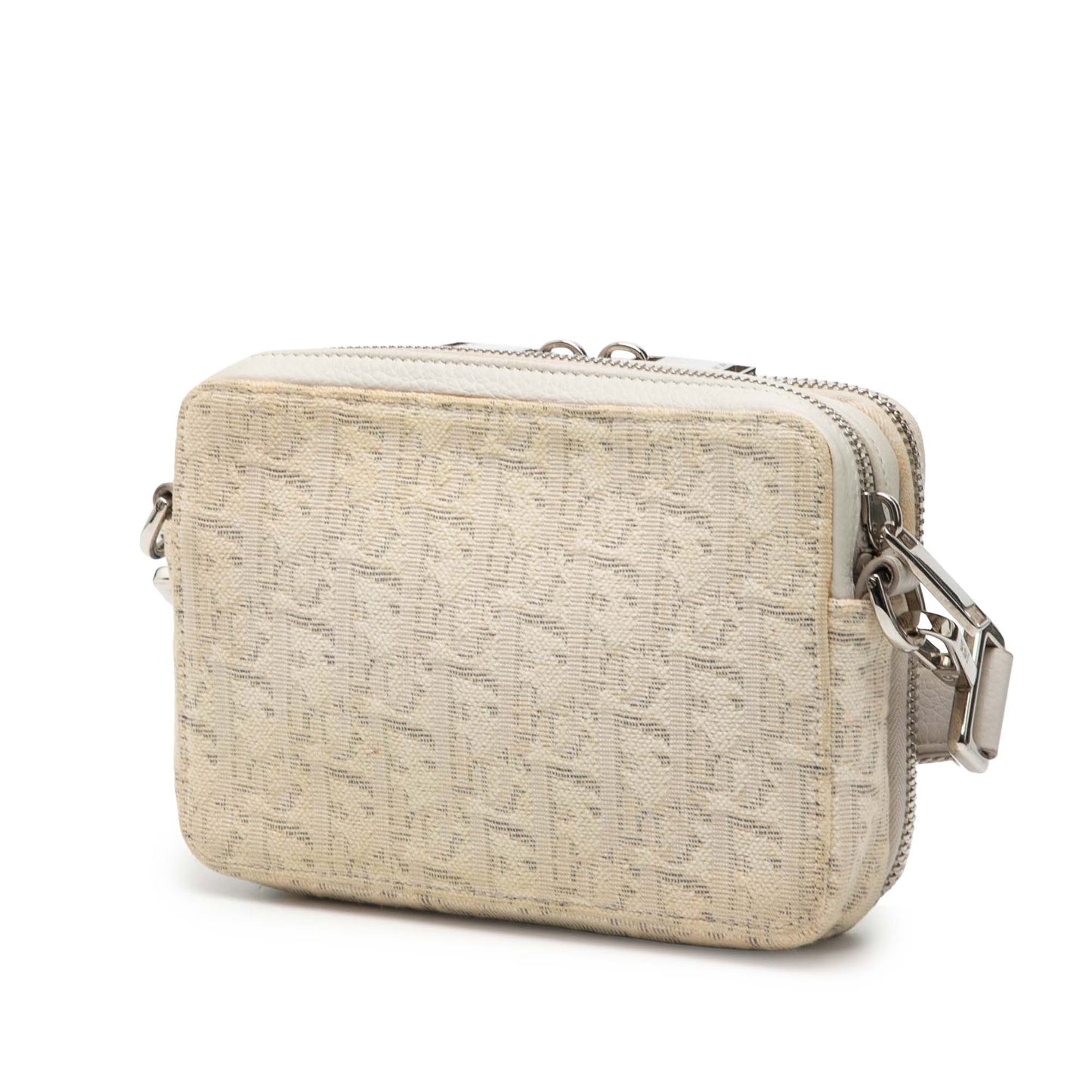 Beige Dior Oblique Canvas Double Zip Crossbody