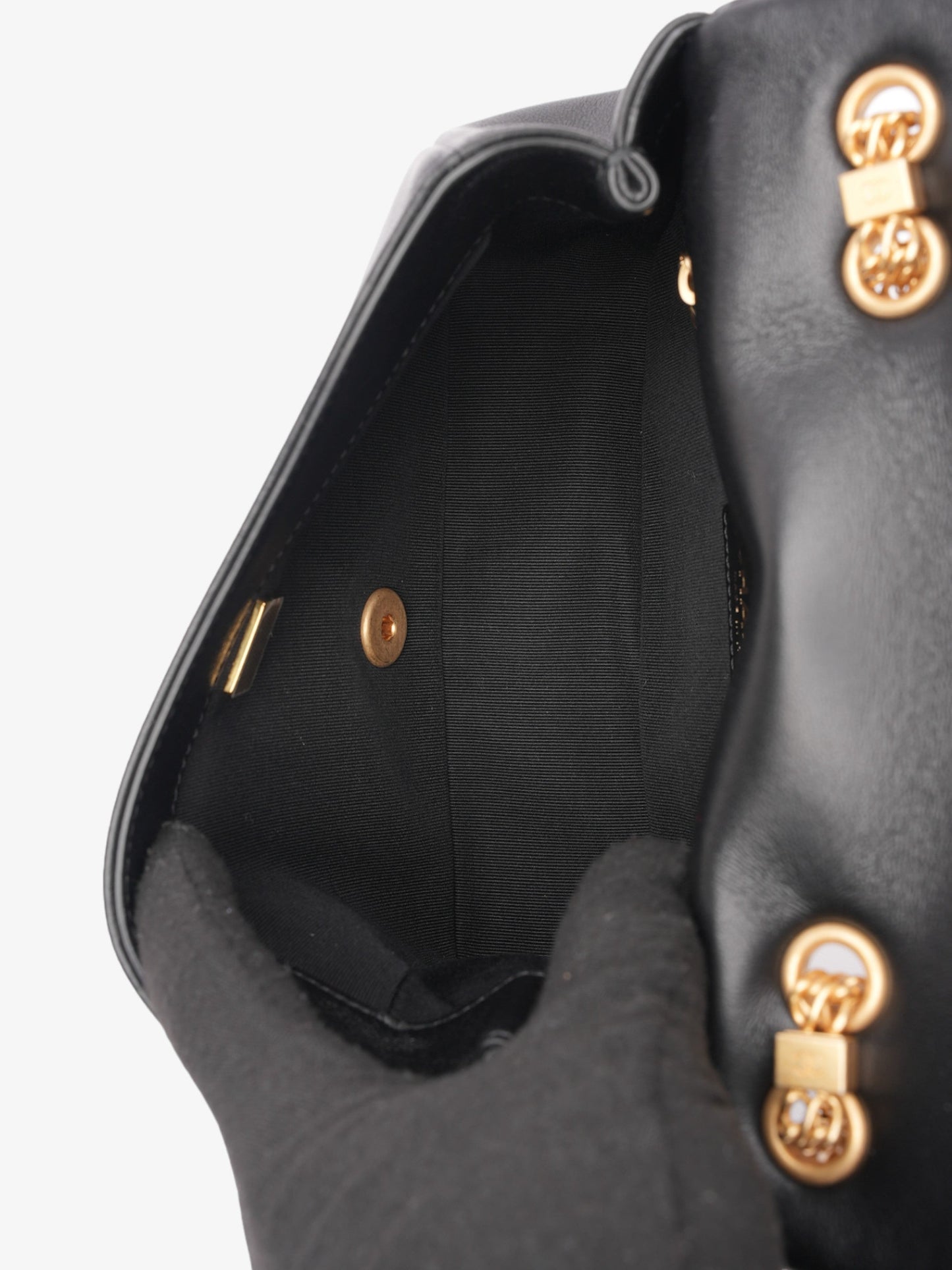 Chanel On And On Full Flap Black Lambskin Leather Small