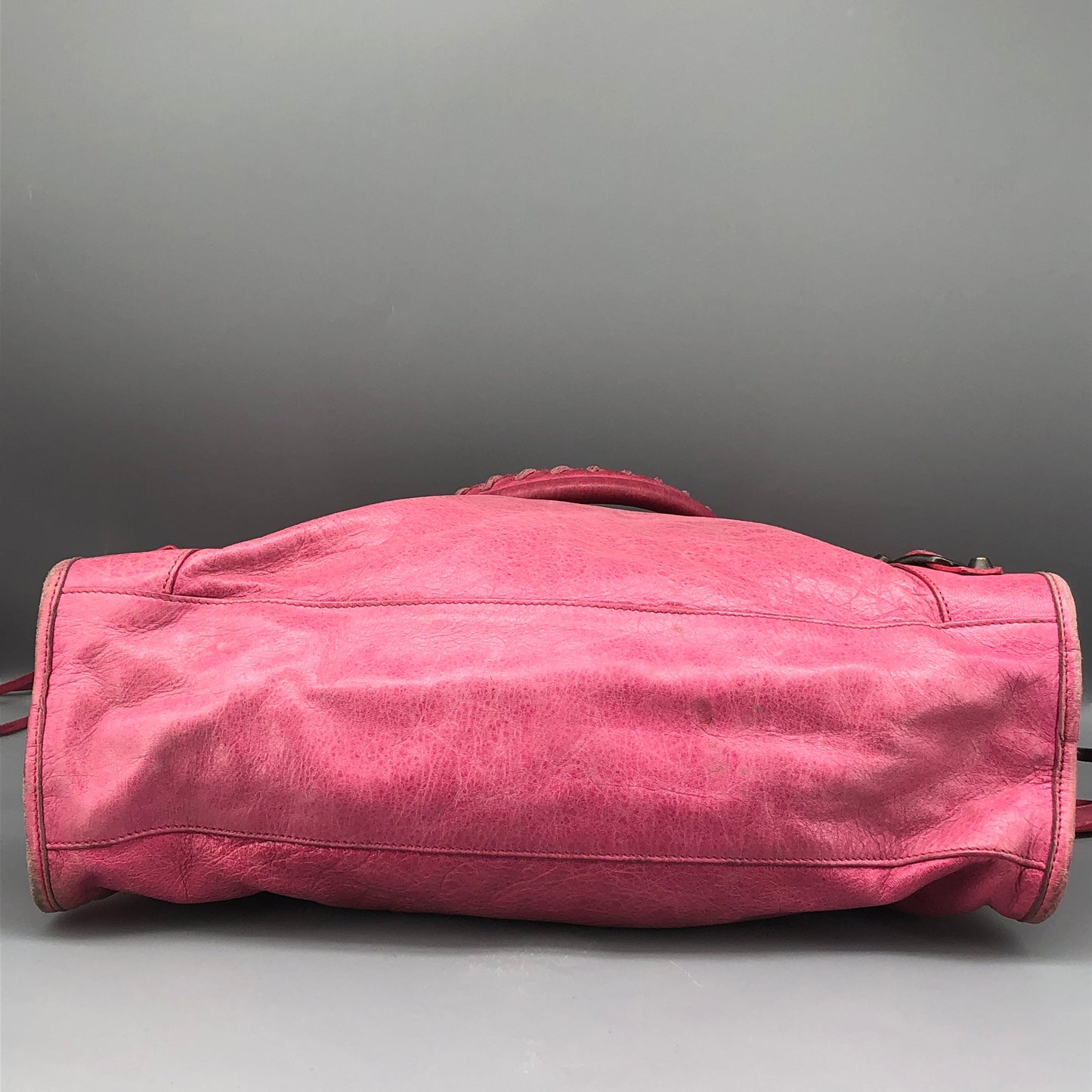 Balenciaga Pink Distressed Leather City Handbag Shoulder Bag