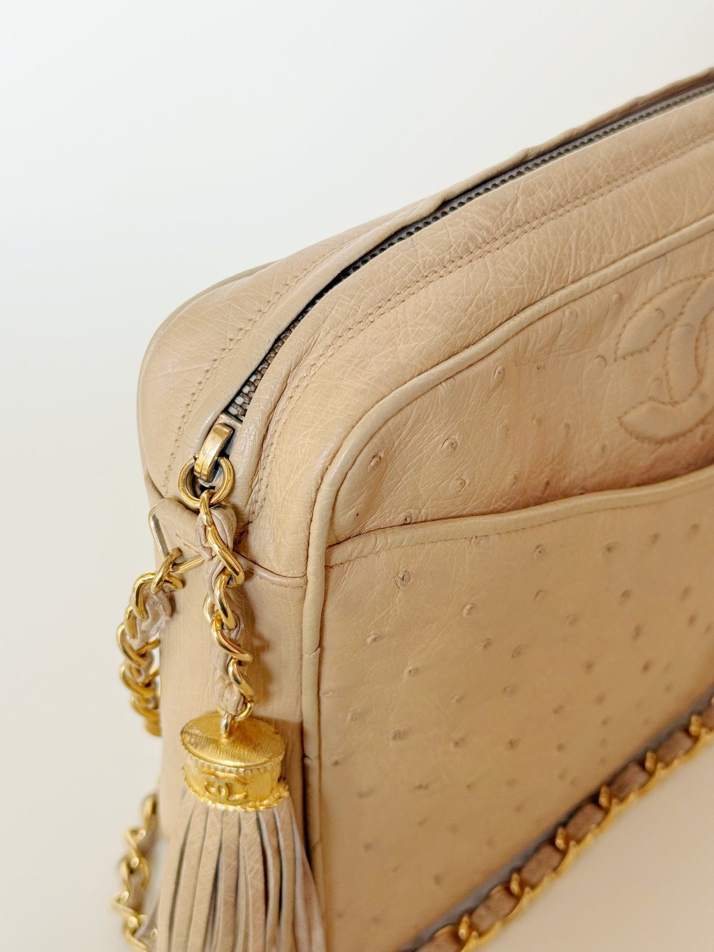 Chanel  Ostrich Camera Bag