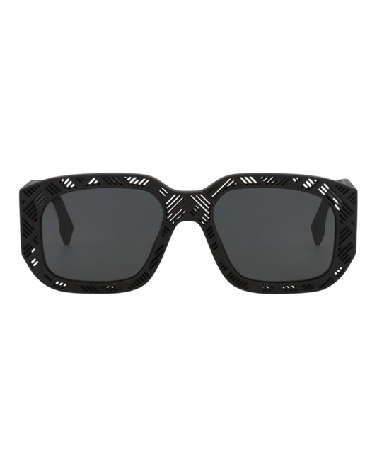 Fendi Mens Square/Rectangle Black Black Smoke Fashion Designer Eyewear