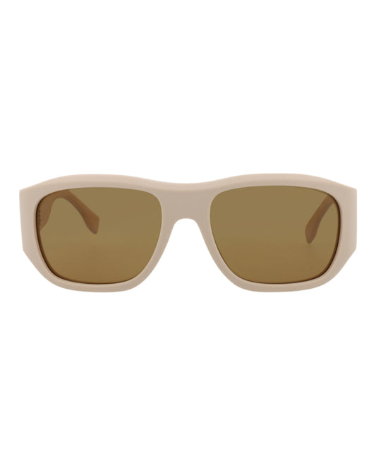 Fendi Mens Square/Rectangle Beige Beige Nicotine Fashion Designer Eyewear