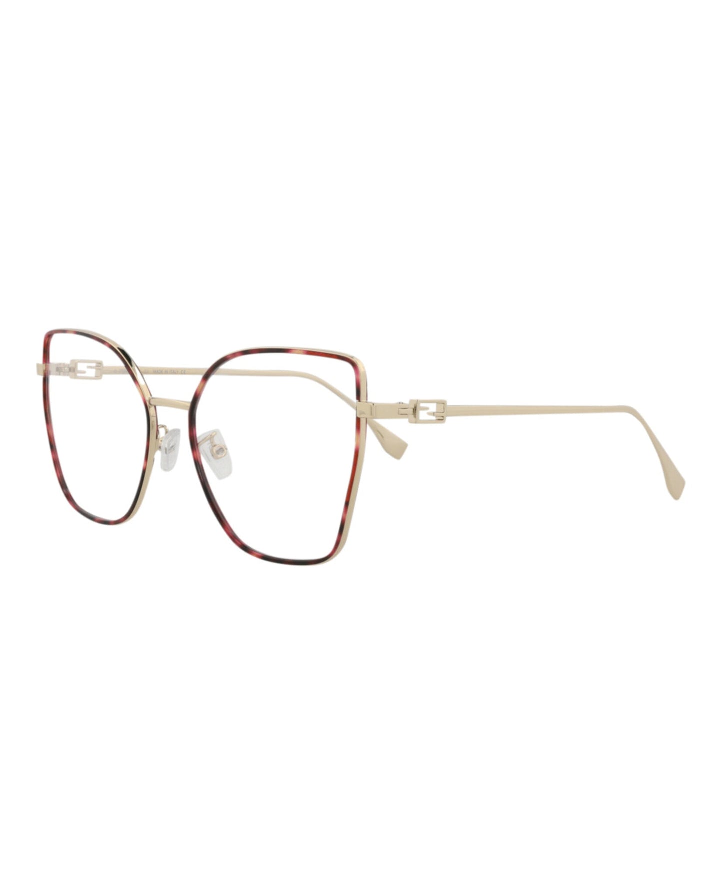 Fendi Womens Cat Eye Gold Gold Transparent Fashion Designer Eyewear