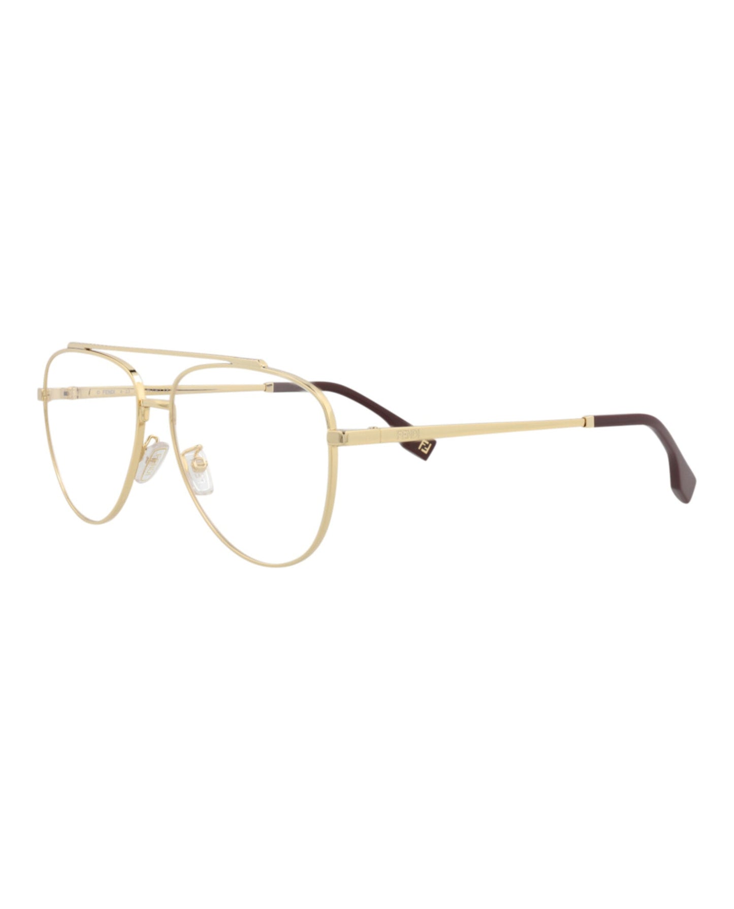 Fendi Mens Aviator Gold Gold Transparent Fashion Designer Eyewear