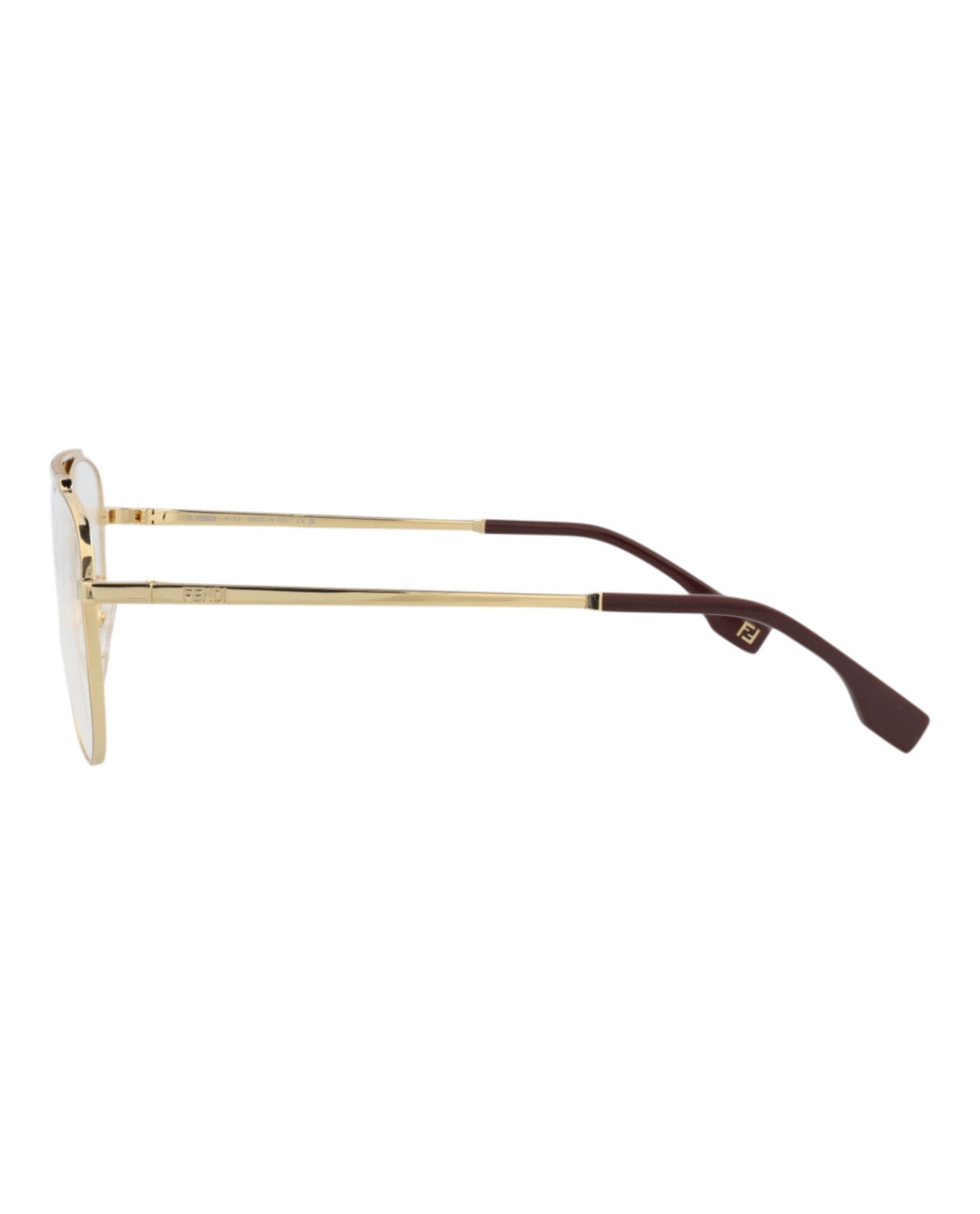 Fendi Mens Aviator Gold Gold Transparent Fashion Designer Eyewear