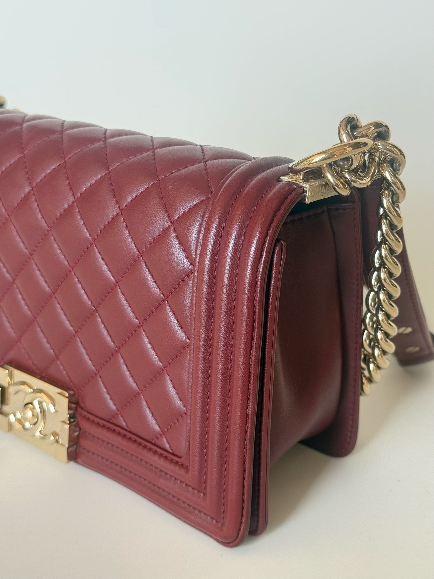 Chanel Lambskin Quilted Medium Boy Flap