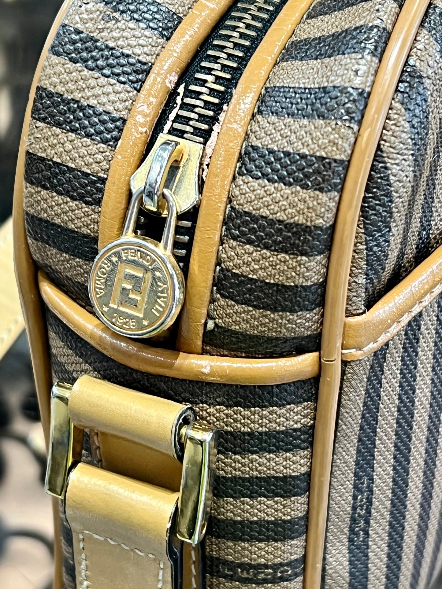 FENDI PEQUIN STRIPE CROSSBODY BAG