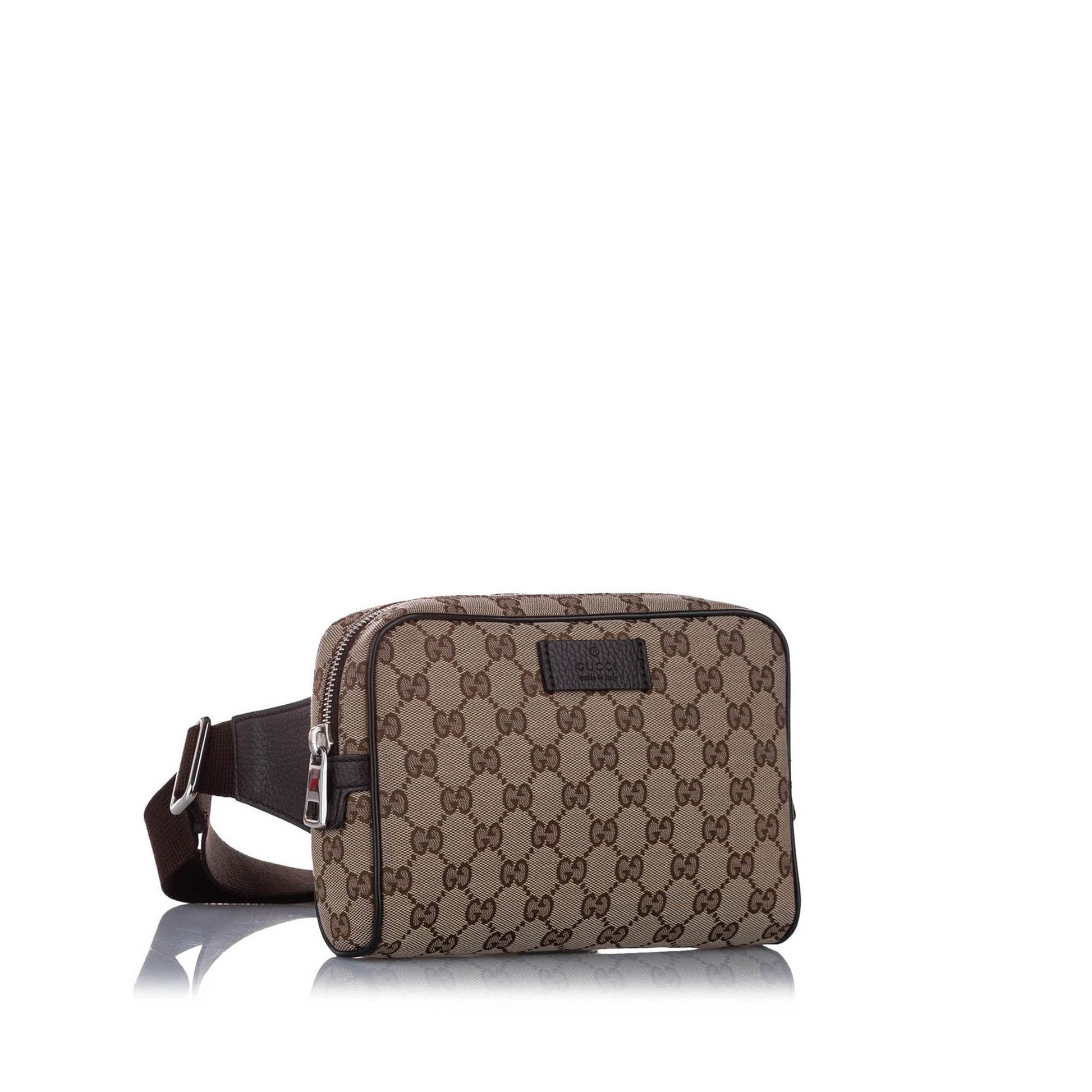 Gucci Leather Canvas Shoulder Bag