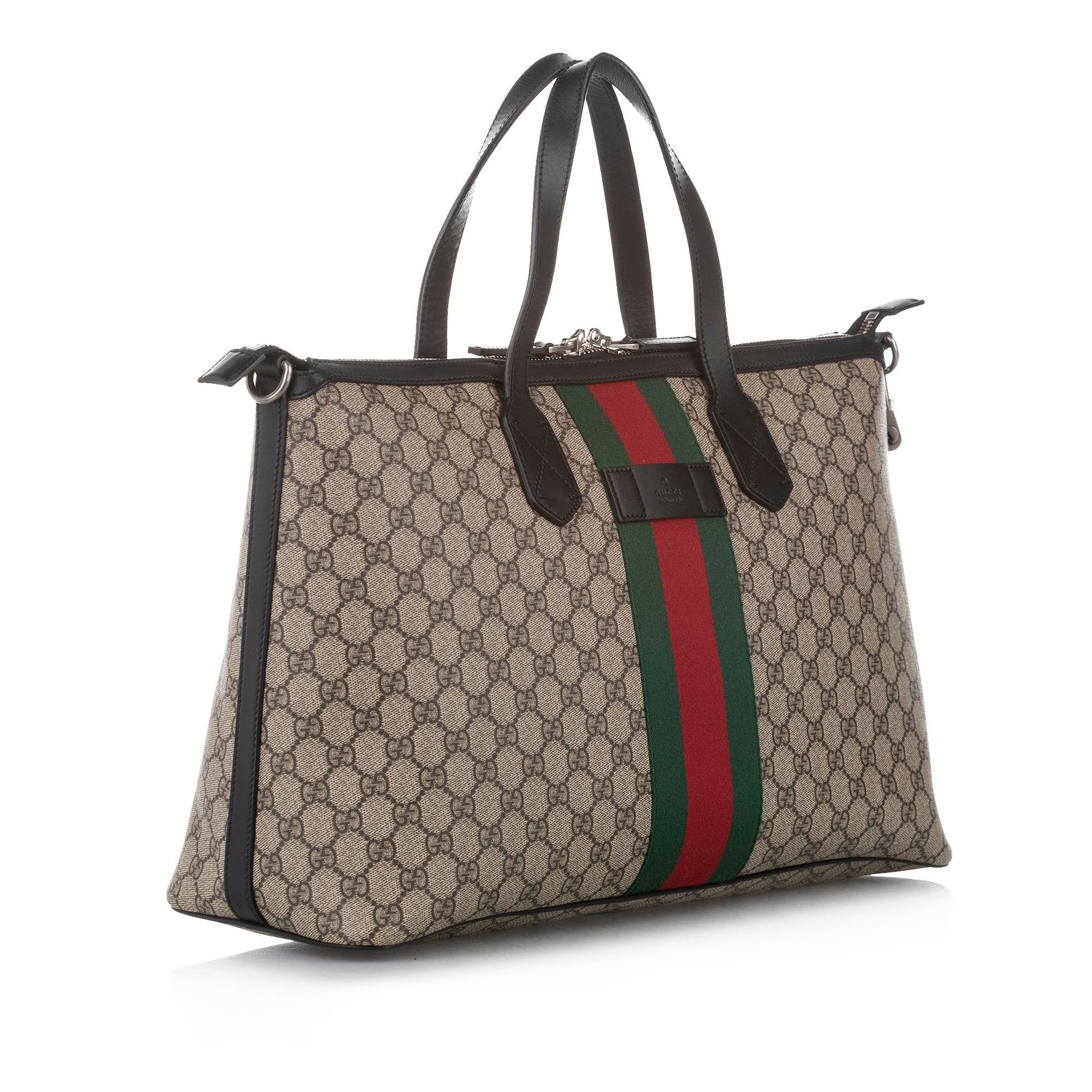 Gucci Monogram Leather Canvas Shoulder Bag