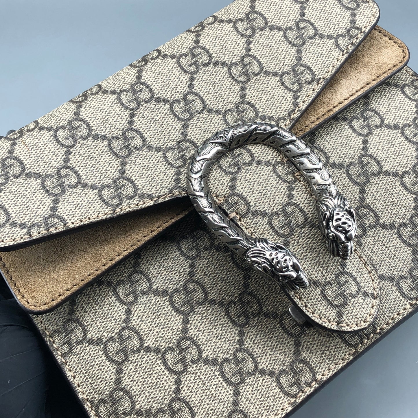 Gucci Dionysus GG Supreme Canvas Small Shoulder Bag Beige