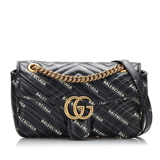 Gucci GG Marmont Leather Chain Shoulder Bag Style 22