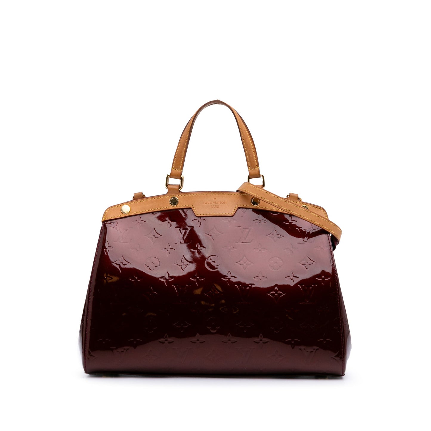 Red Louis Vuitton Monogram Vernis Brea MM Satchel
