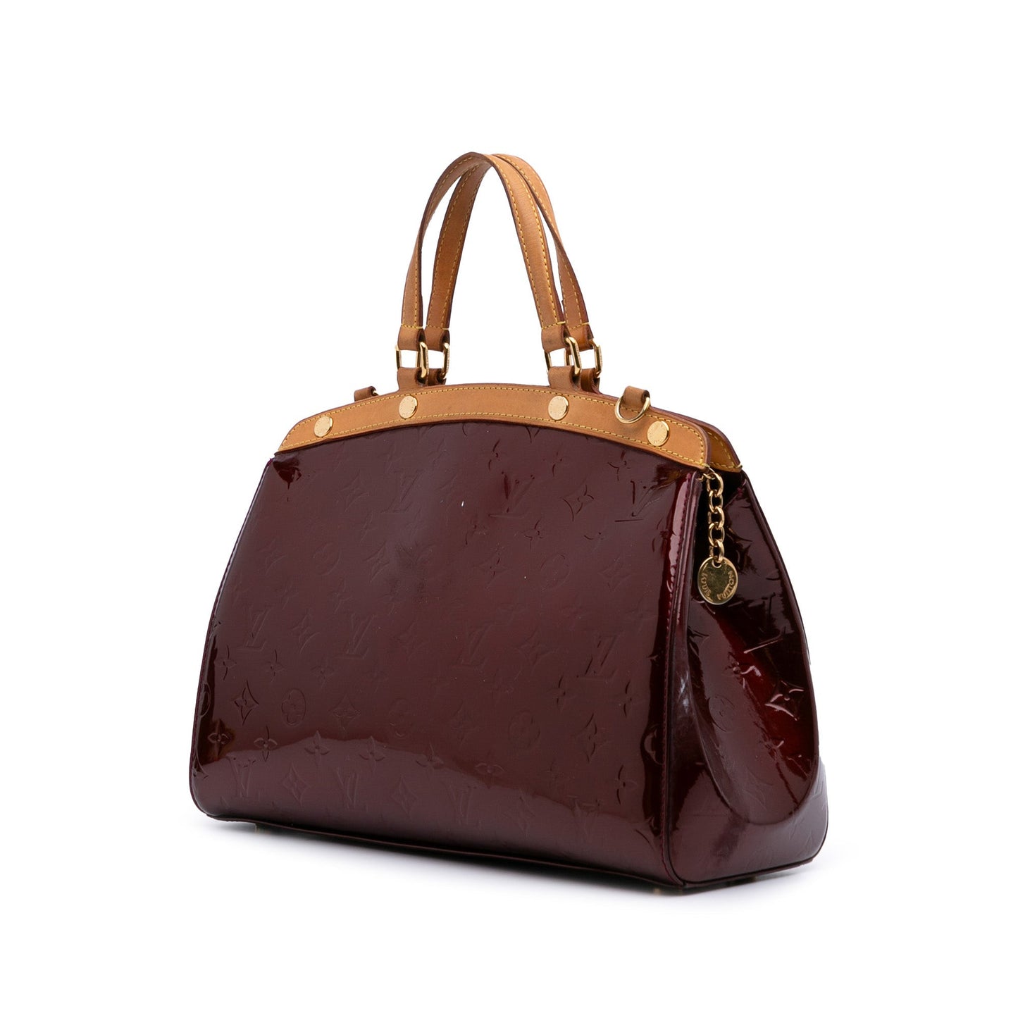Red Louis Vuitton Monogram Vernis Brea MM Satchel