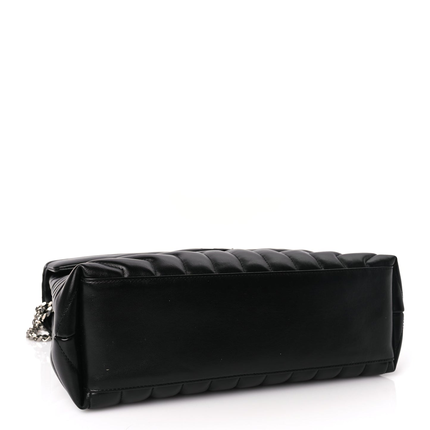 Saint Laurent Calfskin Y Quilted Monogram Medium Loulou Chain Satchel Black