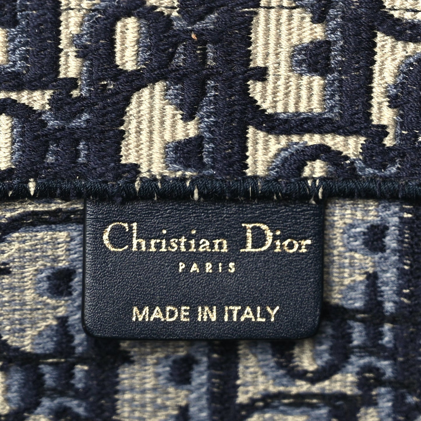 Christian Dior Oblique Large Book Tote Blue Multicolor