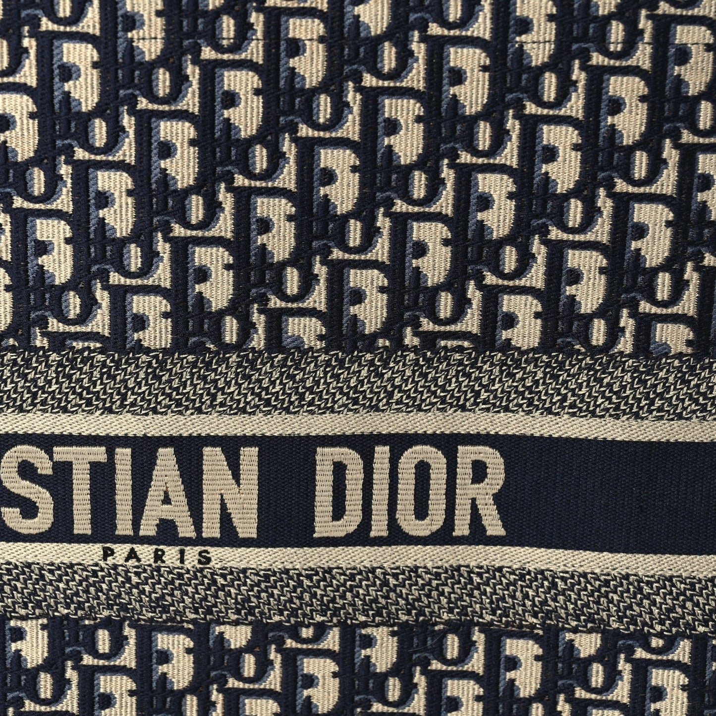 Christian Dior Oblique Large Book Tote Blue Multicolor