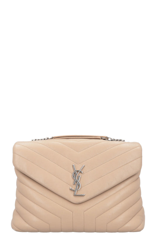 SAINT LAURENT LouLou Medium Bag Leather Beige