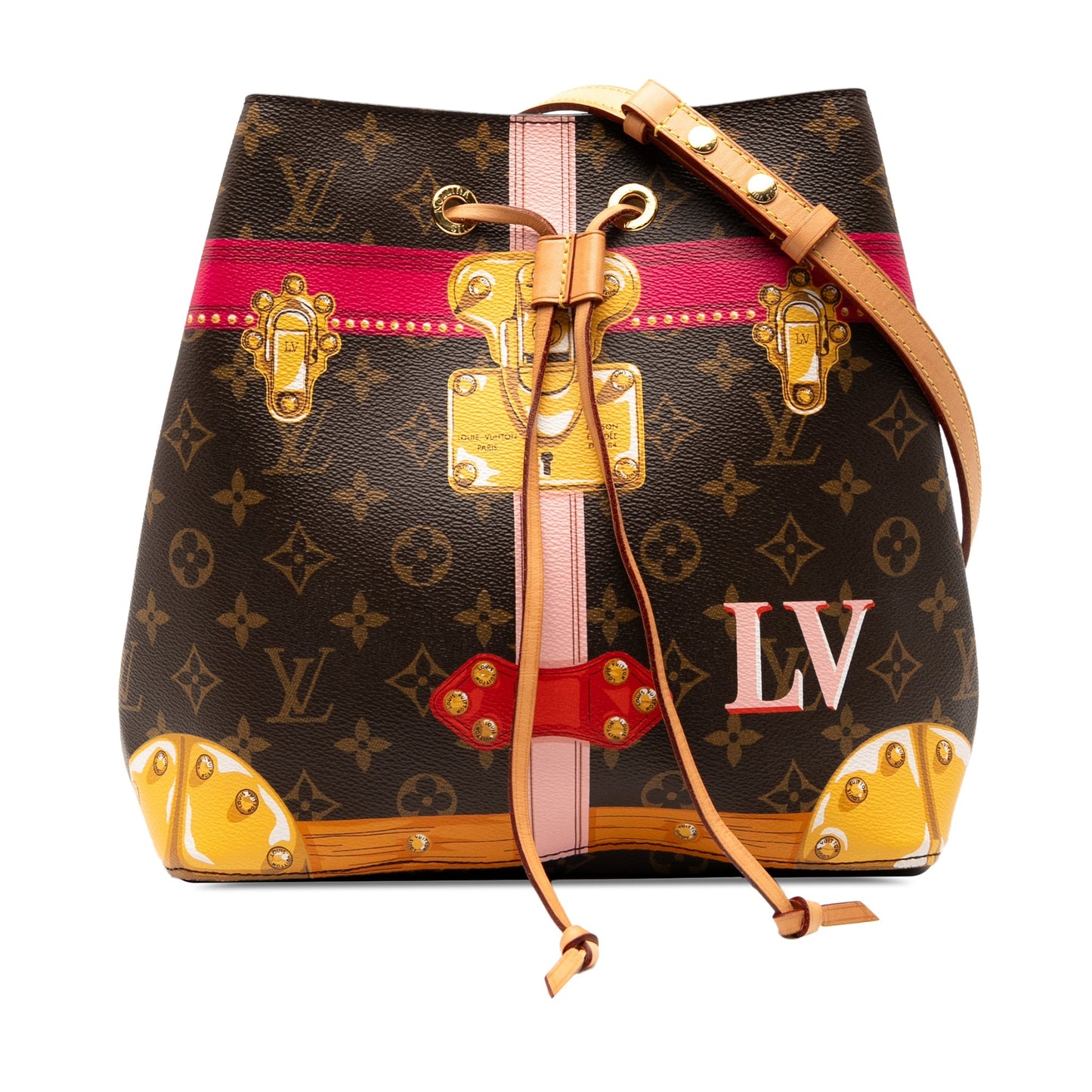 Brown Louis Vuitton Monogram Summer Trunks Neonoe Bucket Bag