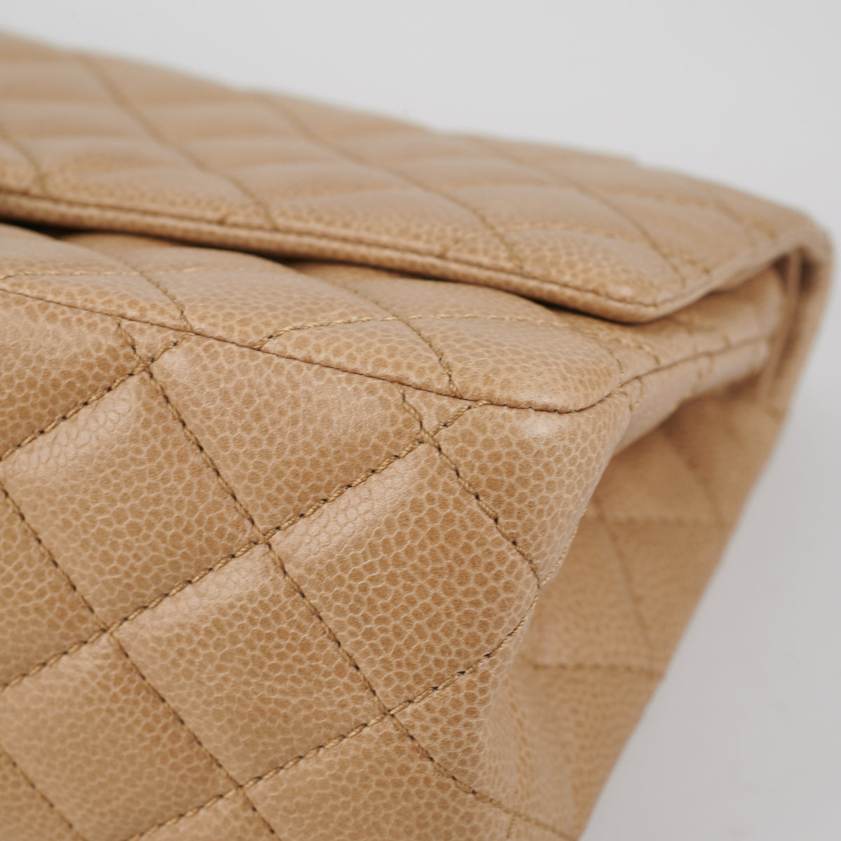 Chanel 2.55 Reissue 227 Caviar Beige with Olive Undertone