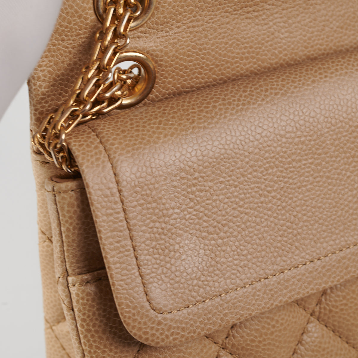 Chanel 2.55 Reissue 227 Caviar Beige with Olive Undertone