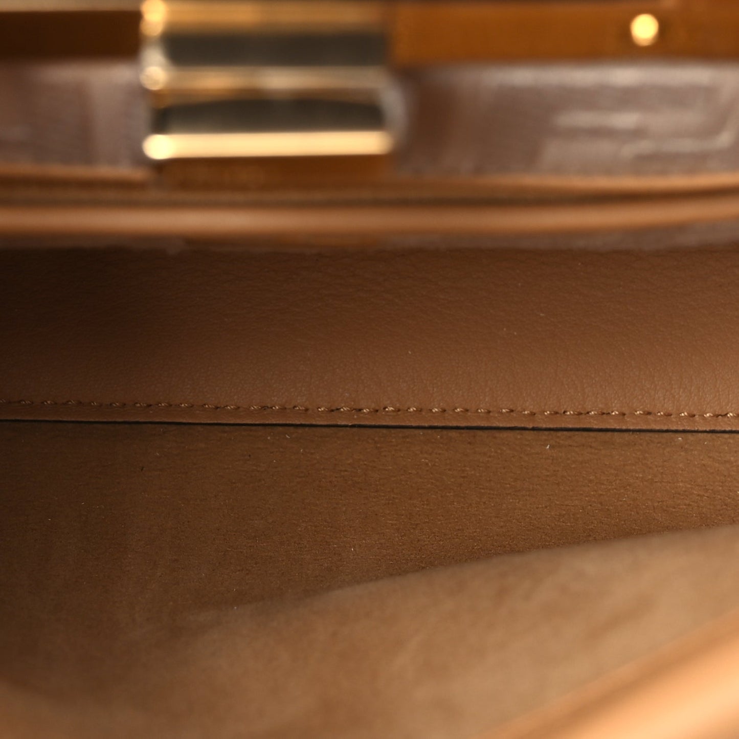 Fendi Vitello Seta Canvas FF Embroidered Mini Peekaboo Iconic Satchel Miele Scuro Poudre