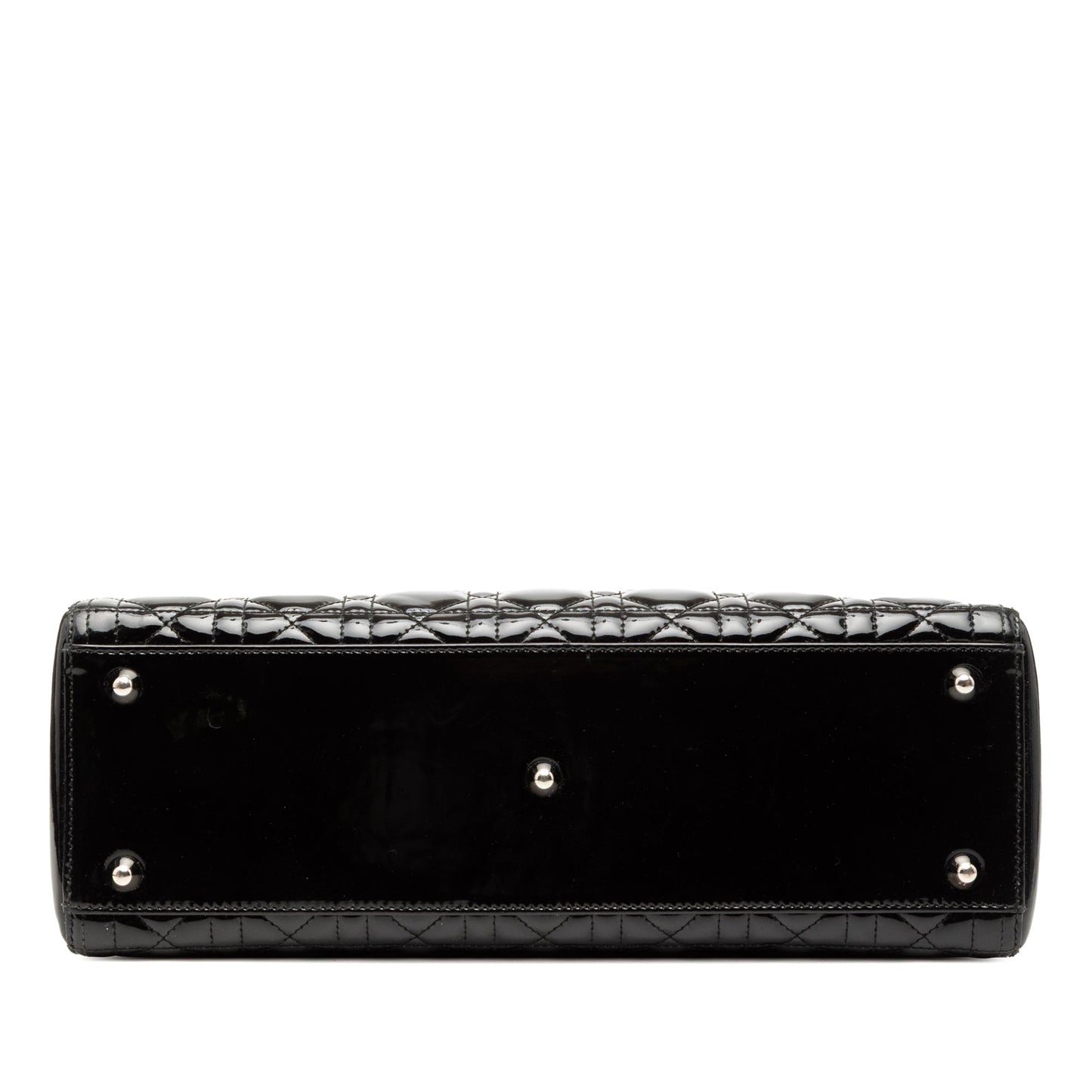 Black Dior Large Patent Cannage Lady Dior Satchel