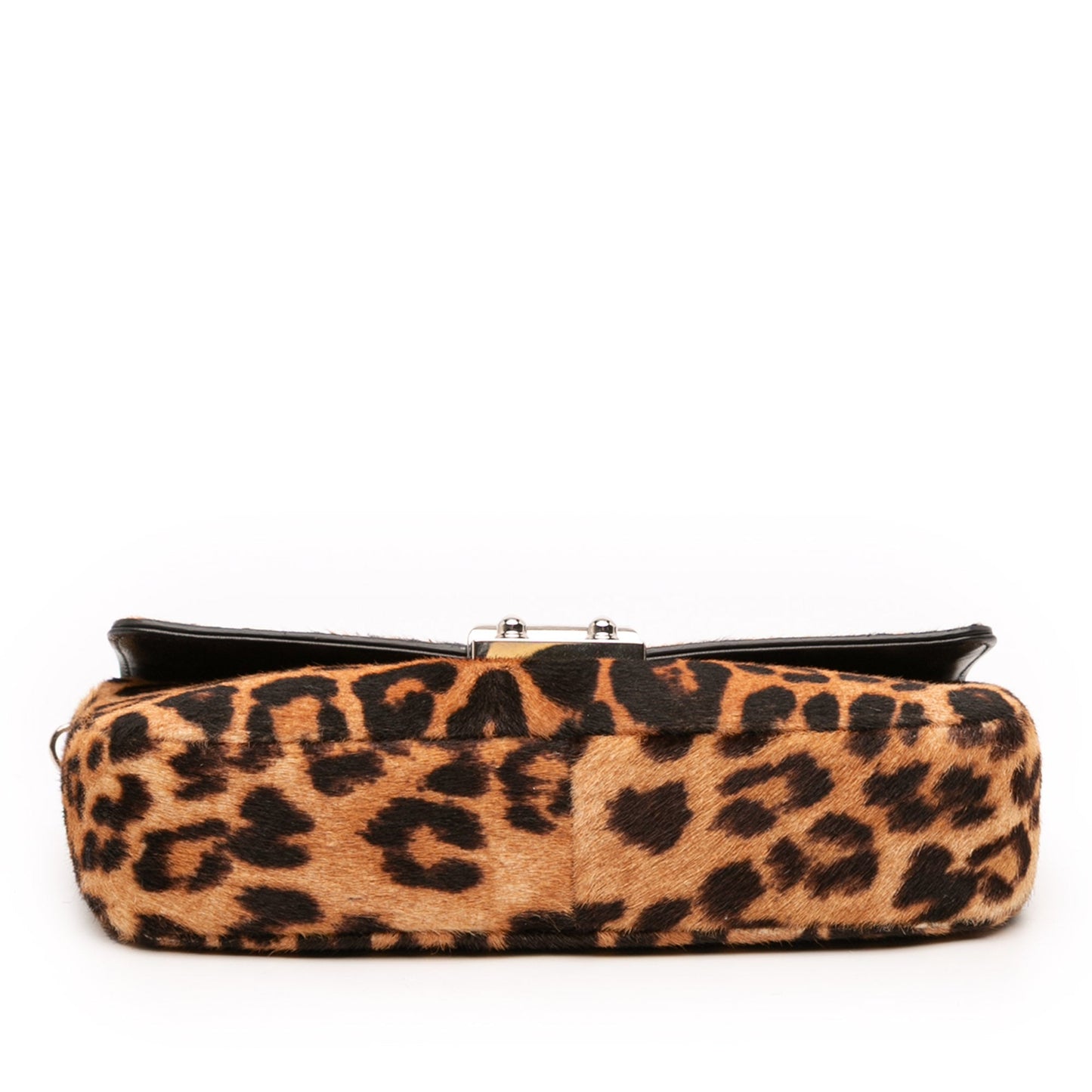 Brown Dior Leopard Print Pony Hair Miss Dior Chain Flap Crossbody Bag
