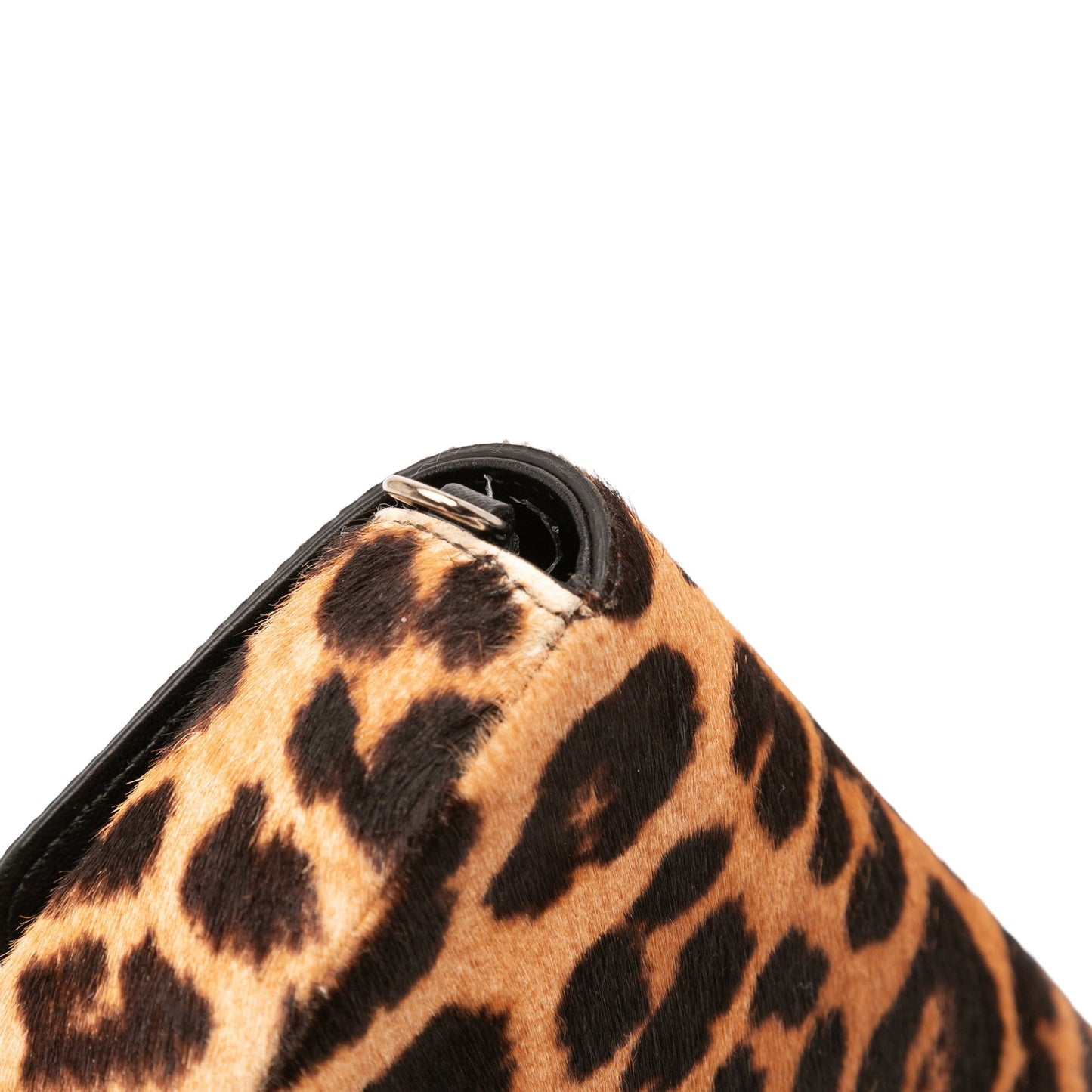 Brown Dior Leopard Print Pony Hair Miss Dior Chain Flap Crossbody Bag