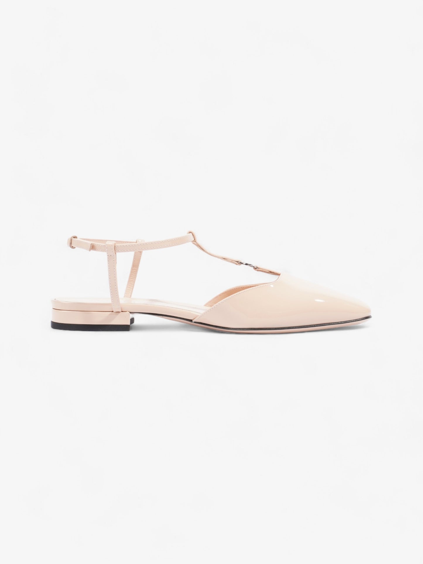 Gucci GG Slingback Pumps  Nude Patent Leather EU 37 UK 4