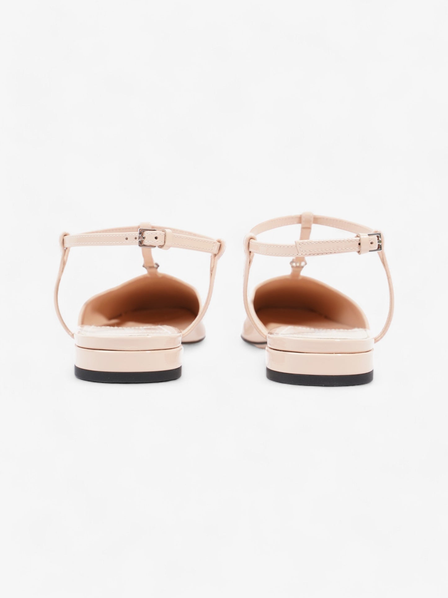 Gucci GG Slingback Pumps  Nude Patent Leather EU 37 UK 4