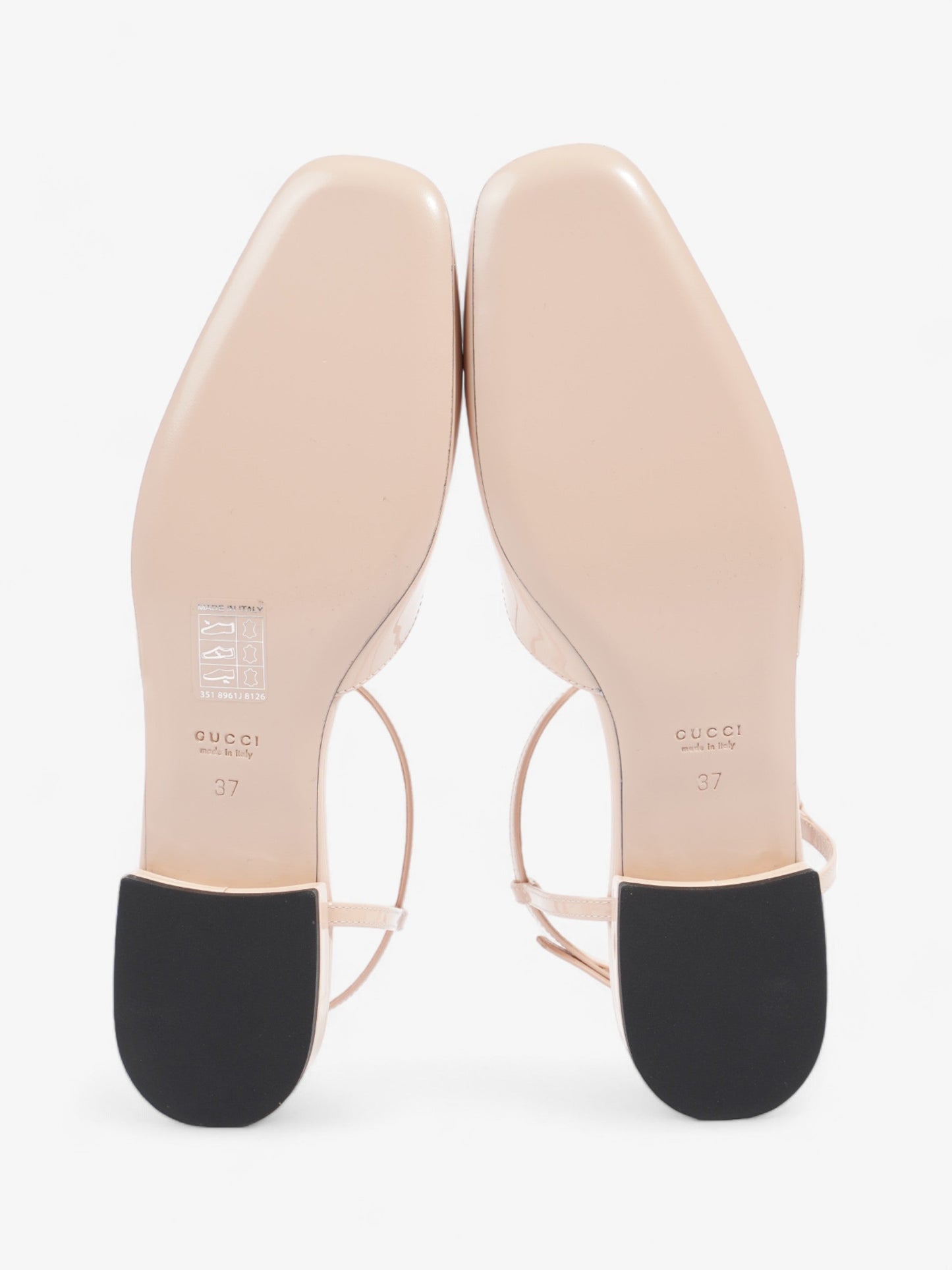 Gucci GG Slingback Pumps  Nude Patent Leather EU 37 UK 4