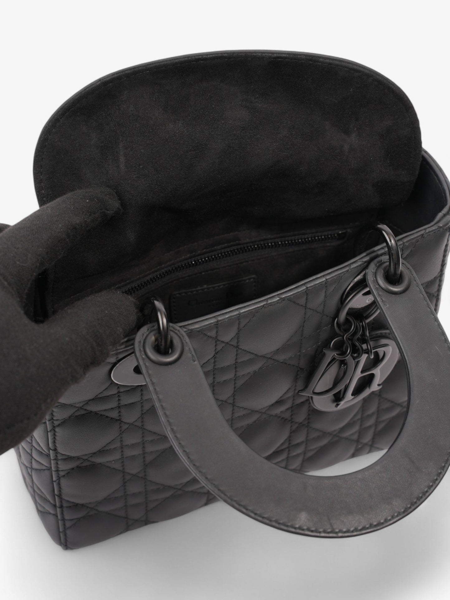 Christian Dior Lady Dior MyABCDior Bag Ultramatte Black Calfskin Leather Small