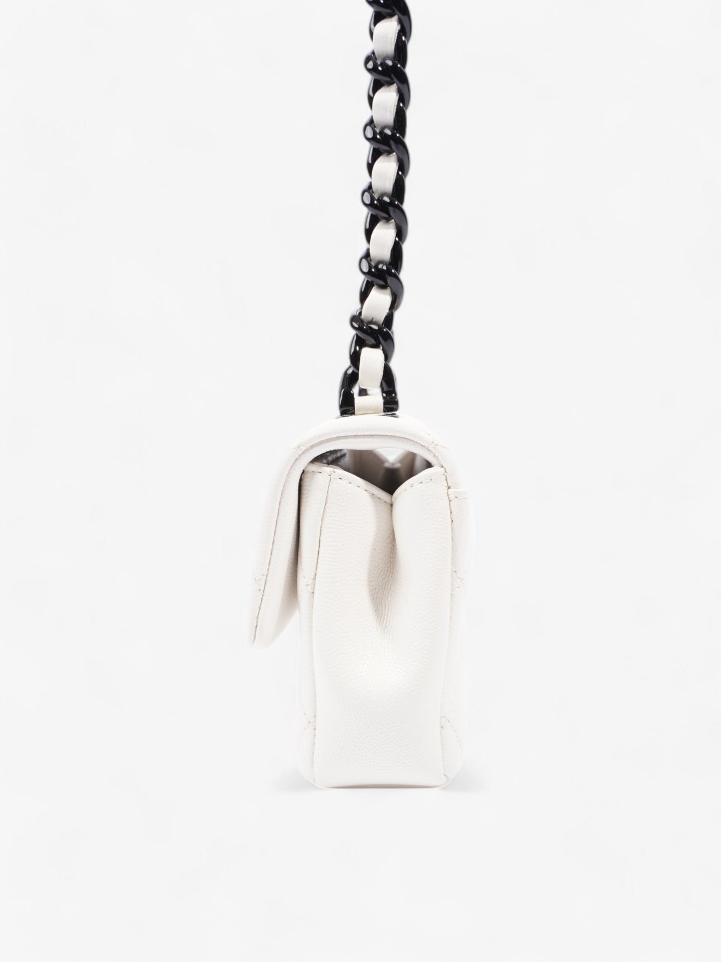 Chanel My Everything Flap White / Black Caviar Leather Small