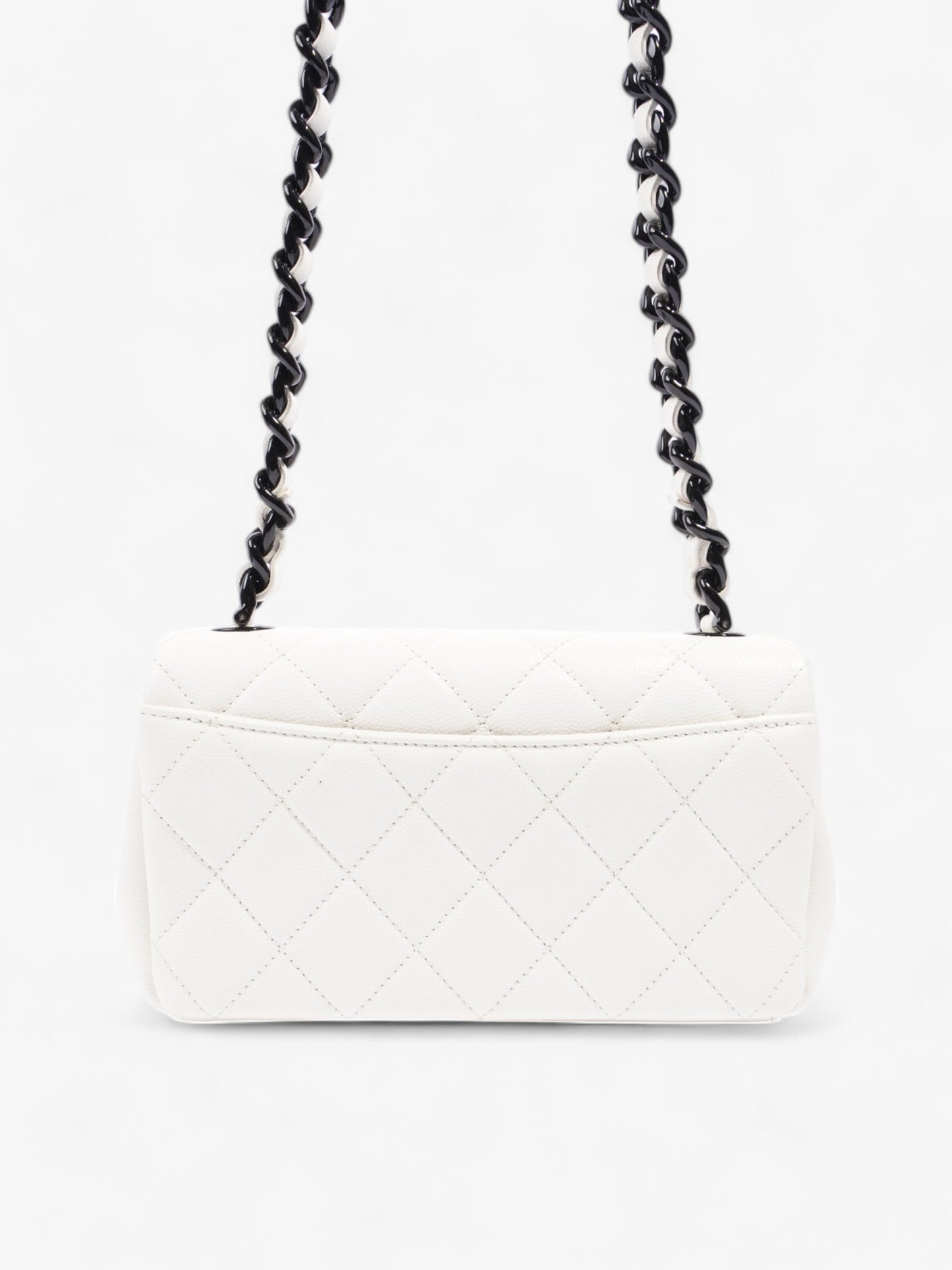 Chanel My Everything Flap White / Black Caviar Leather Small