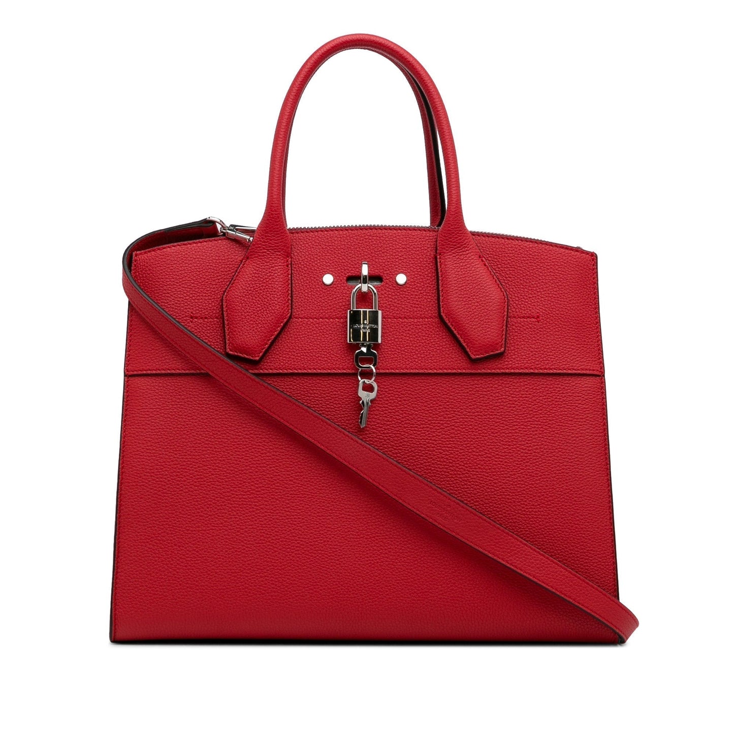 Red Louis Vuitton City Steamer MM Satchel