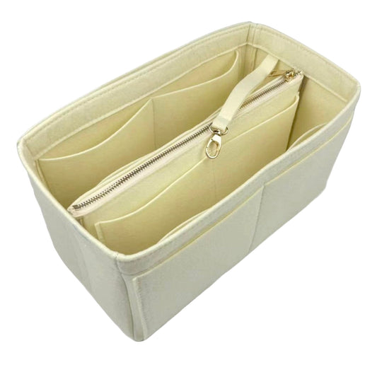 Organizer for [Double Bag Large, Prada] Bag Insert (Felt, with Detachable Zip Pouch)