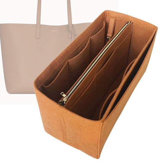 Organizer for [East-West Shopping Tote, Saint Laurent (YSL)] Bag Insert (Felt, with Detachable Zip Pouch)