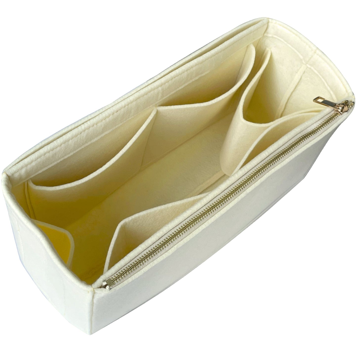 Organizer for [Medium Crochet tote bag, Prada] Bag Insert (Felt, Long Zip and Open Compartment)