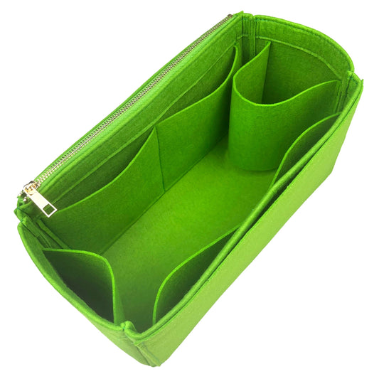 Organizer for [Double Bag Large, Prada] Bag Insert (Felt, Full-width Zip and Open Pocket)