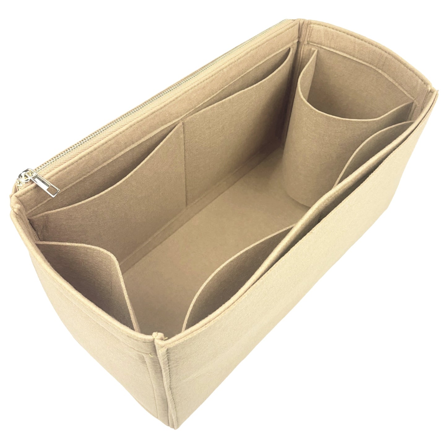 Organizer for [Origami Mini Bag, Fendi] Bag Insert (Felt, Long Zip and Open Compartment)
