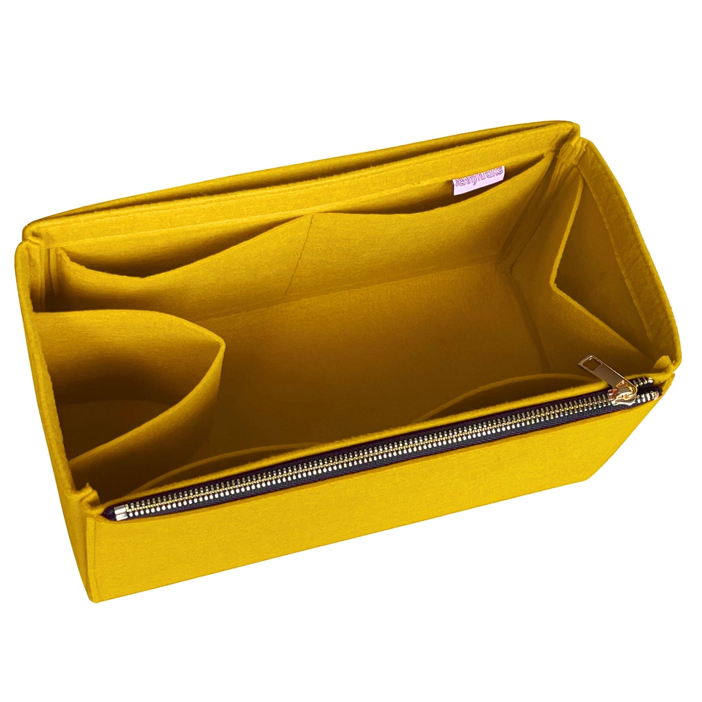 Organizer for [Mon Tresor, Fendi] Bag Insert (Felt, Long Zip and Open Compartment)