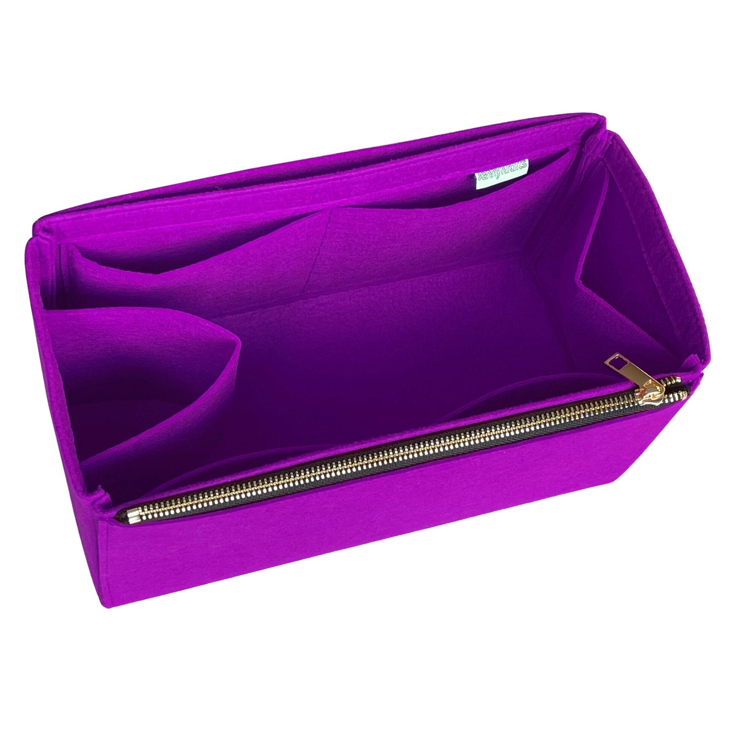 Organizer for [Origami Large Bag, Fendi] Bag Insert (Felt, Long Zip and Open Compartment)