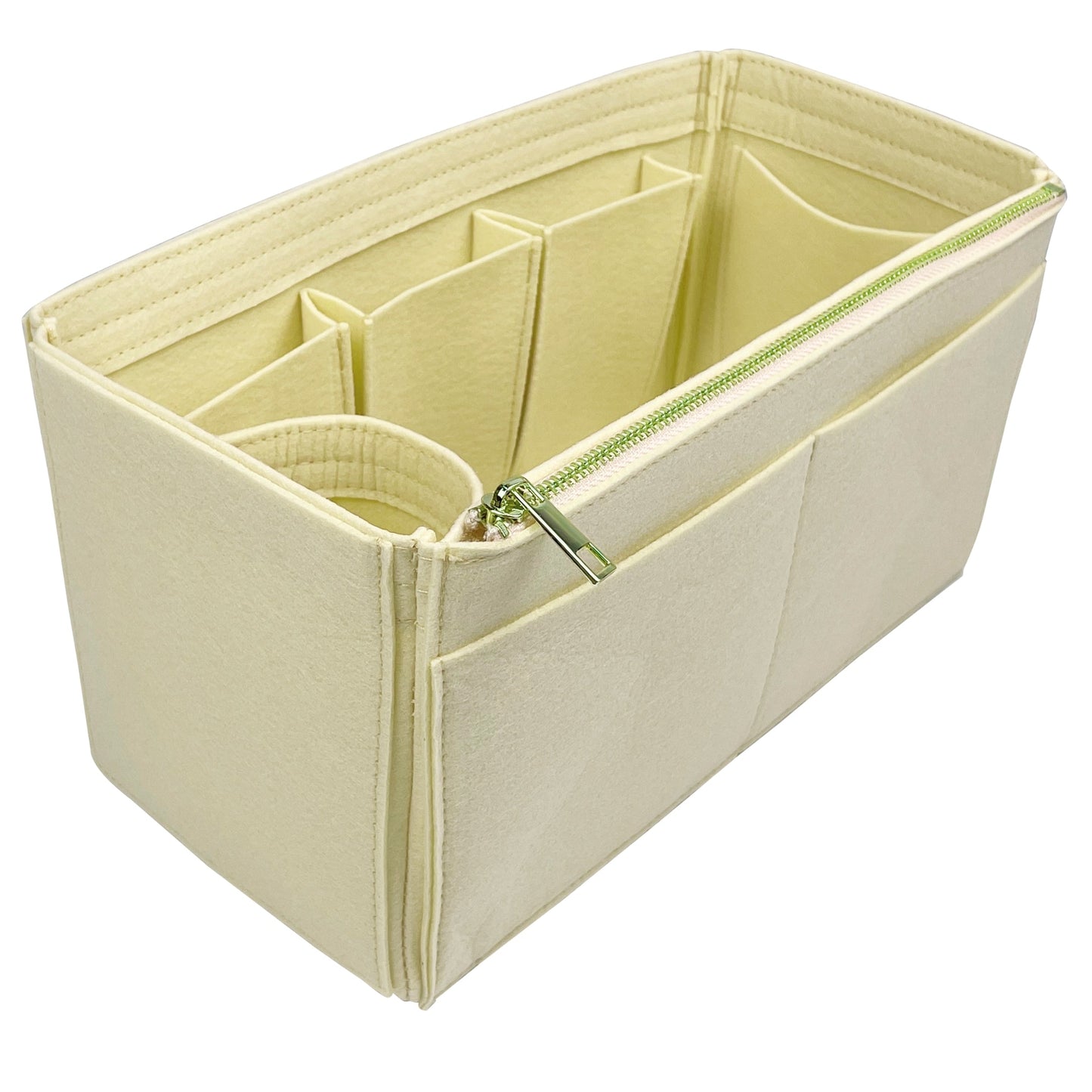 Organizer for [Peekaboo X-Lite Medium, Fendi] Bag Insert (Felt, Wide Open Pockets)