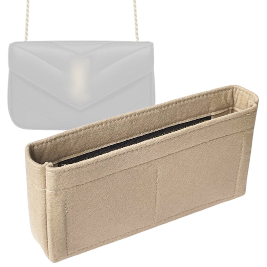 Organizer for [Mini Loulou in Matelasse, Saint Laurent (YSL)] Bag Insert (Felt, Slim with Zip Pocket)