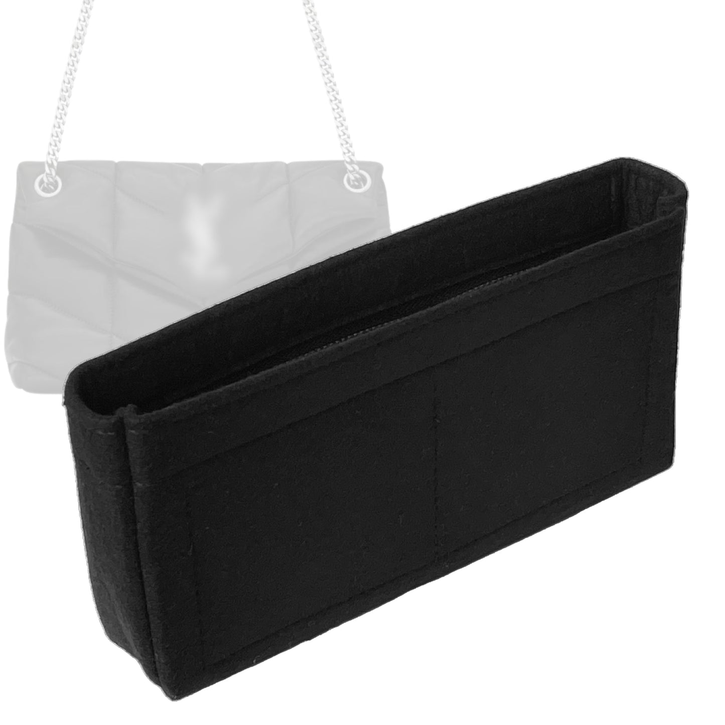 Organizer for [Small Puffer, Saint Laurent (YSL)] Bag Insert (Felt, Slim with Zip Pocket)