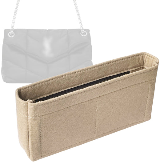 Organizer for [Medium Puffer, Saint Laurent (YSL)] Bag Insert (Felt, Slim with Zip Pocket)