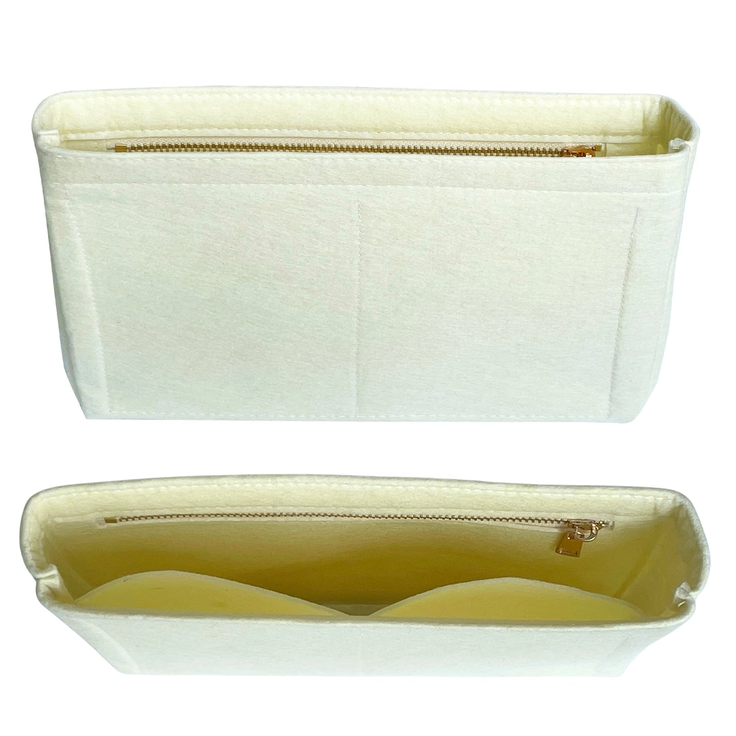 Organizer for [Baguette Mamma, Fendi] Bag Insert (Felt, Slim with Zip Pocket)